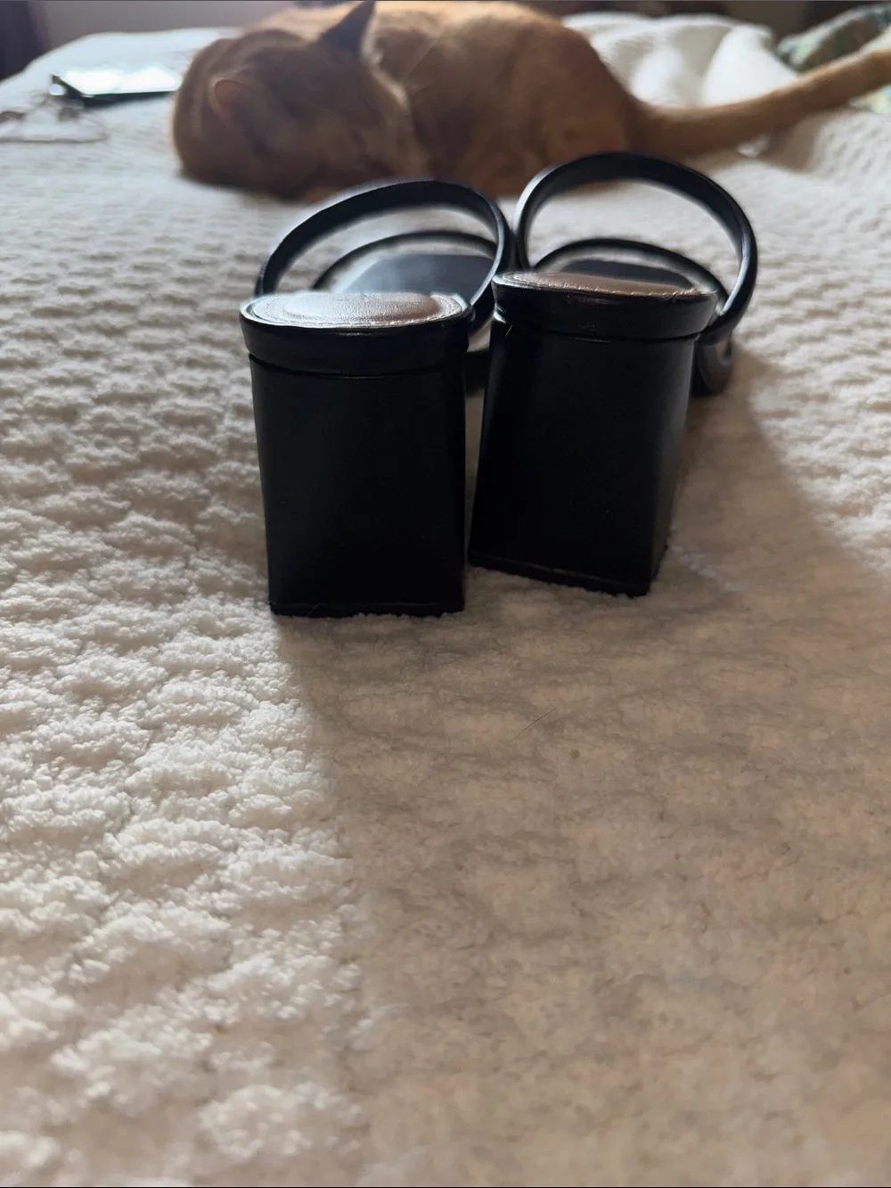 Qupid Black Double-Strap Block Heel Sandals - Picture 5 of 5